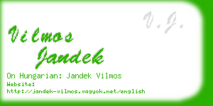 vilmos jandek business card